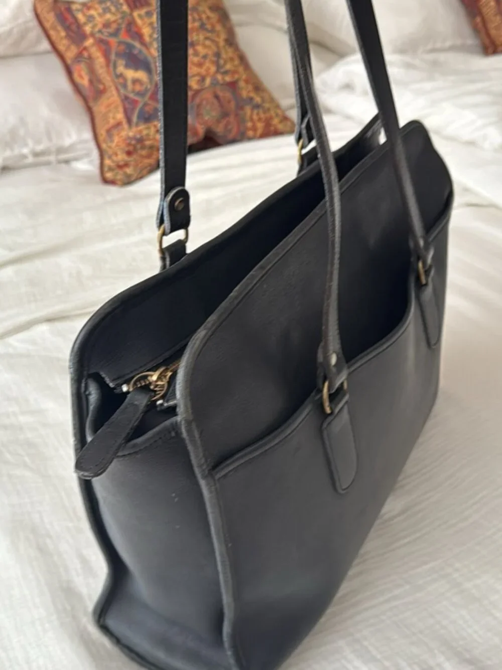 Laura USA 100% Leather Briefcase Bag with Brass Hardware